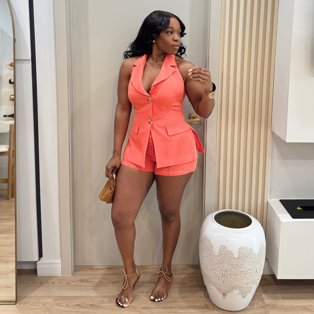 Coastal chic shorts set