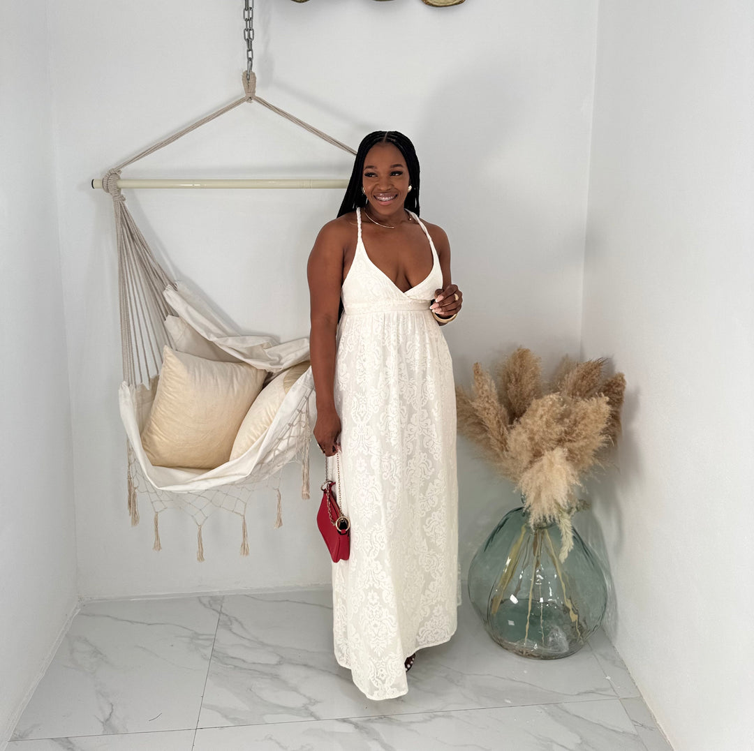 Coastline cream midi dress