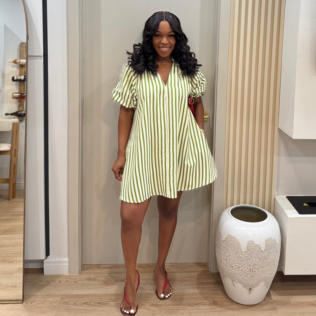 Dawson stripe babydoll dress
