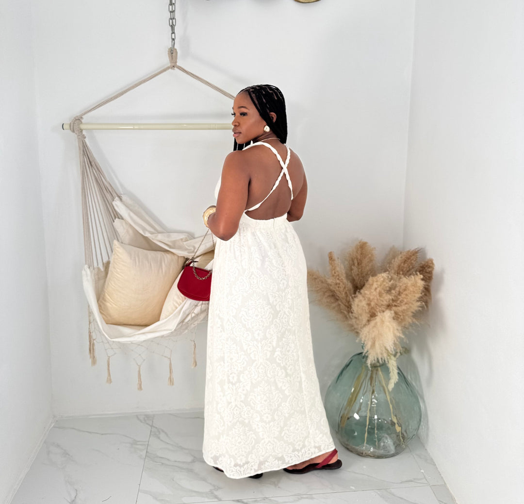 Coastline cream midi dress