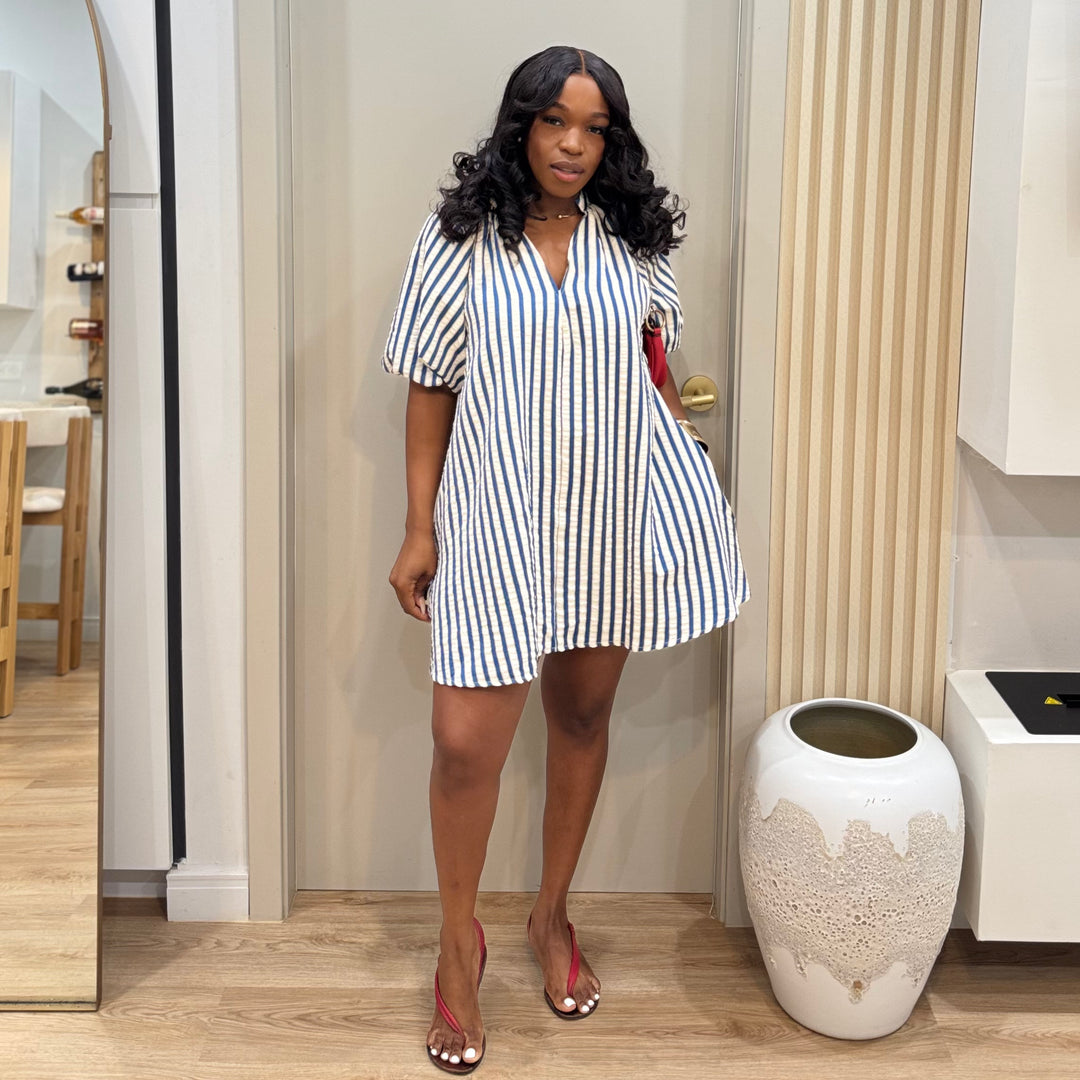 Dawson stripe babydoll dress