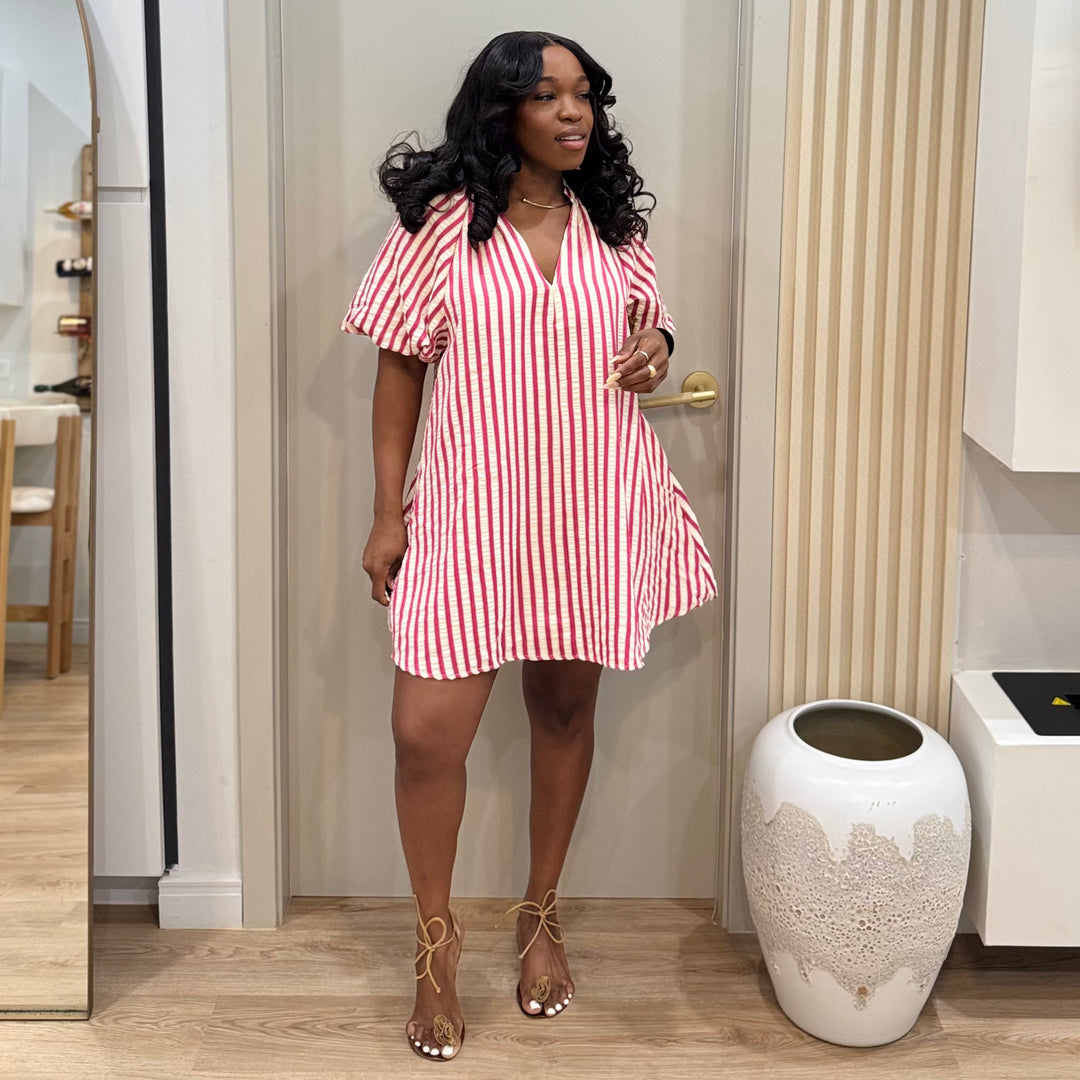 Dawson stripe babydoll dress