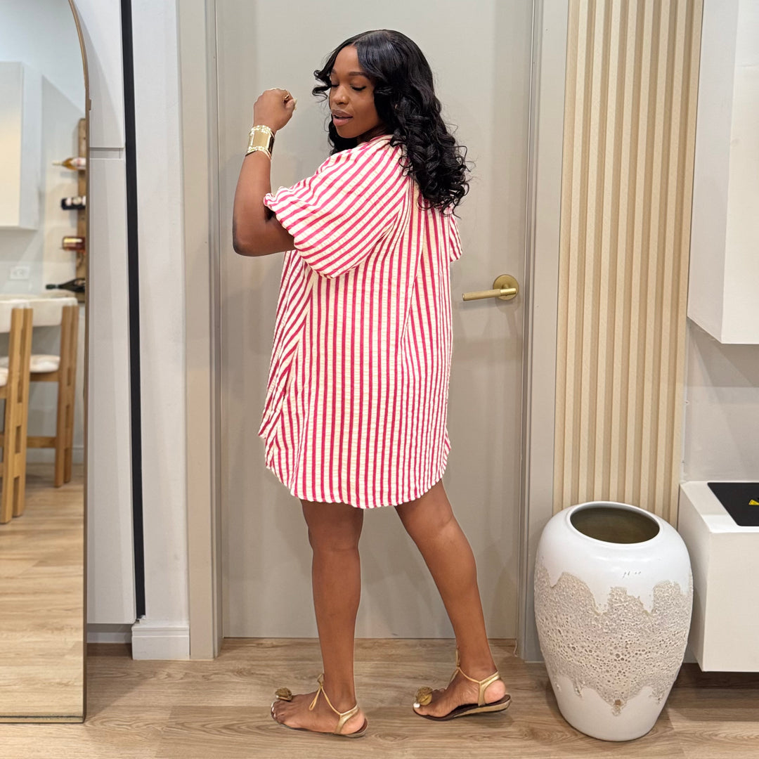 Dawson stripe babydoll dress