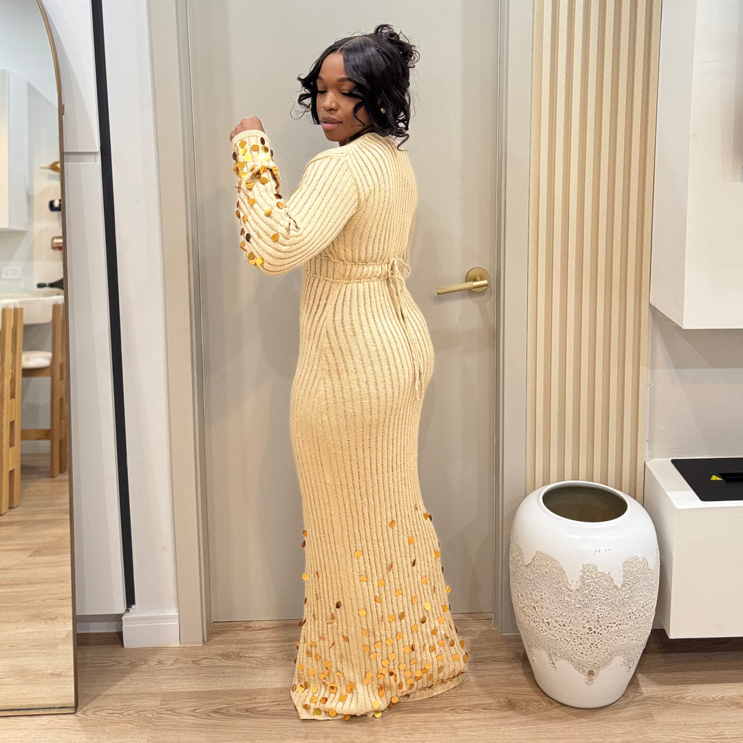 Bellagio deep plunge maxi dress