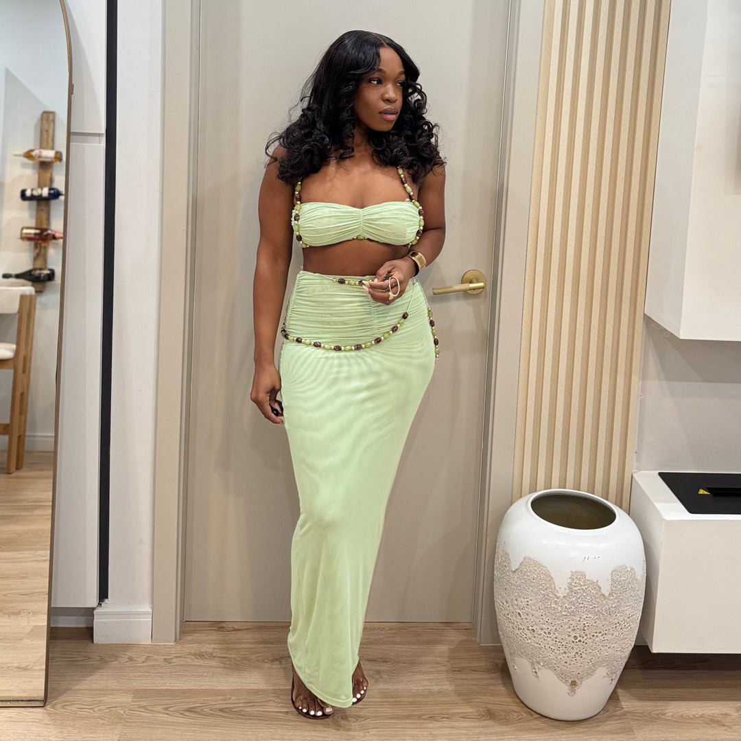 Aster 2 piece beaded skirt set
