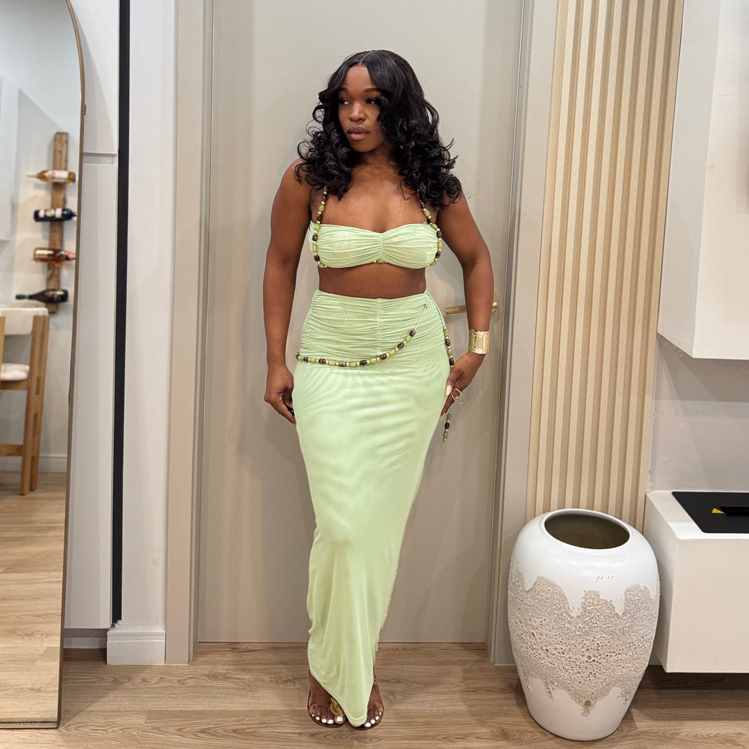 Aster 2 piece beaded skirt set