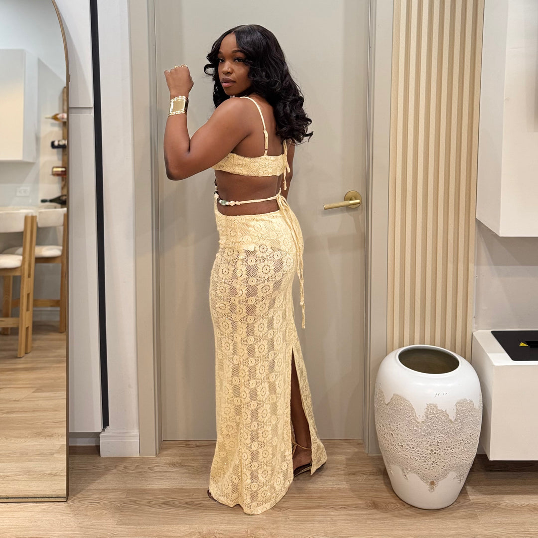 Villa verde crochet maxi dress