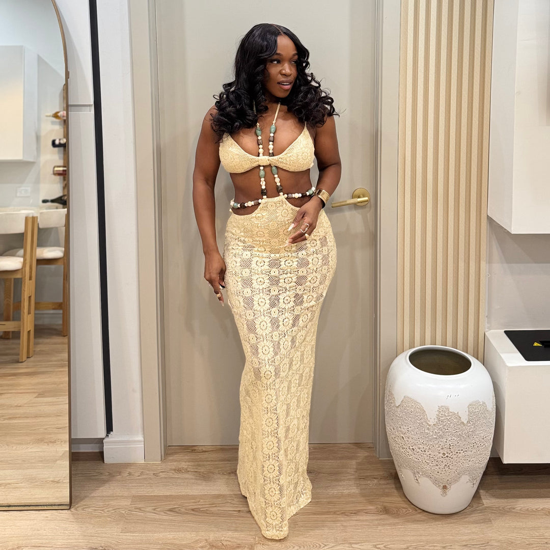 Villa verde crochet maxi dress