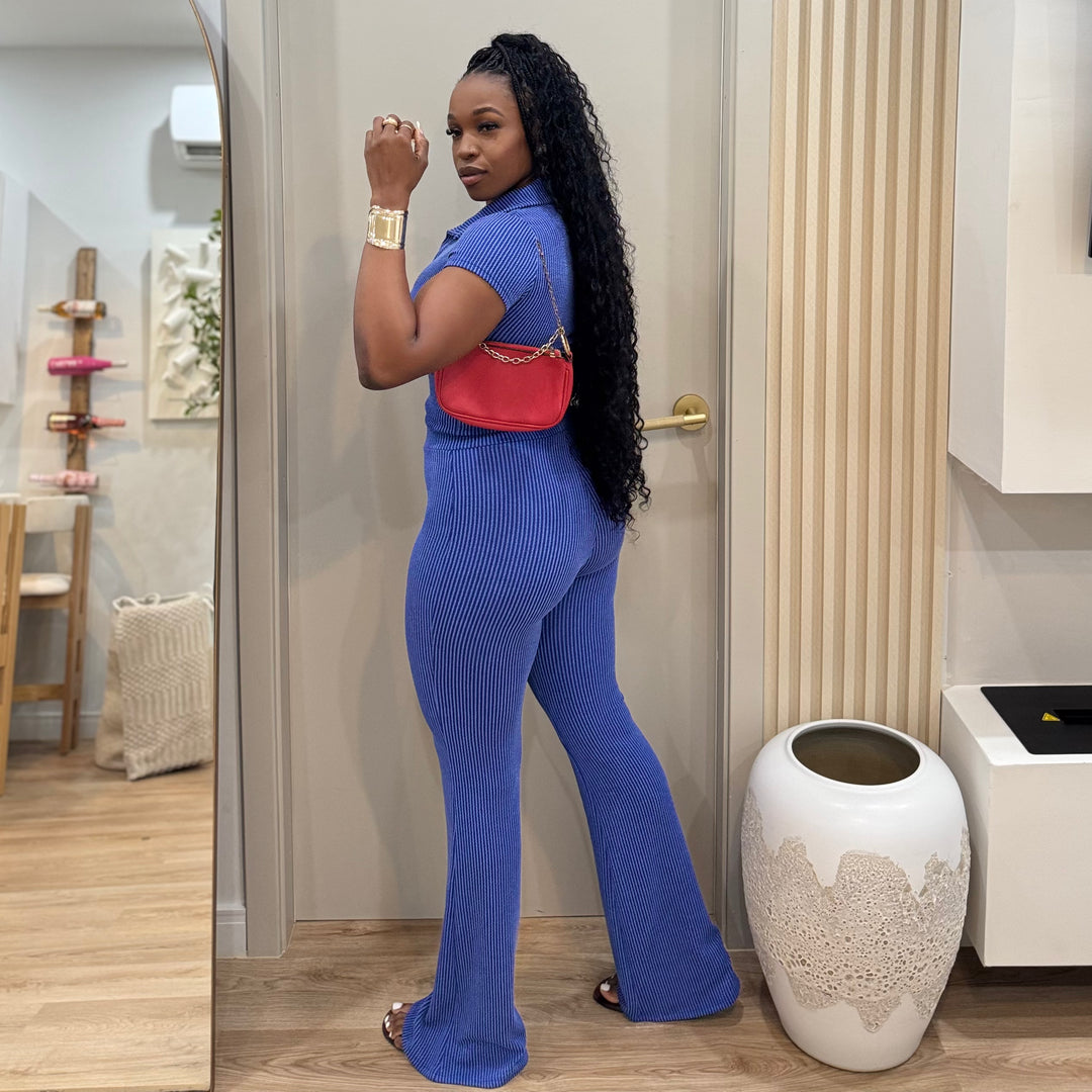 Leorra ribbed pants set