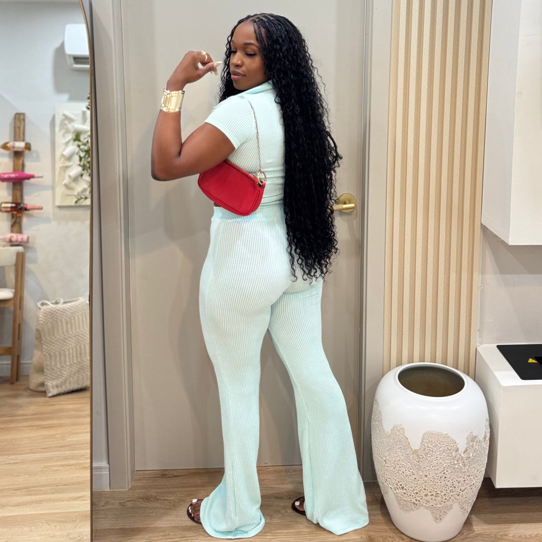Leorra ribbed pants set