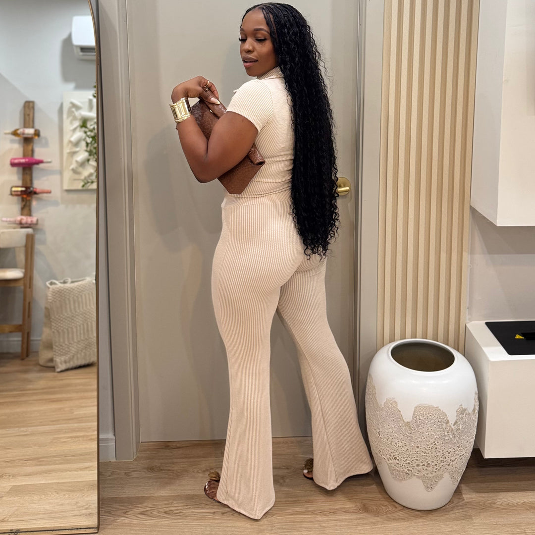 Leorra ribbed pants set