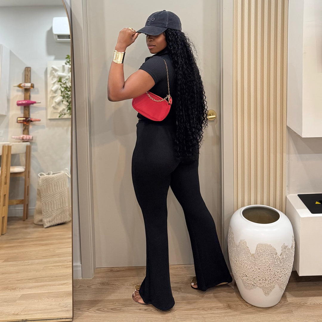 Leorra ribbed pants set