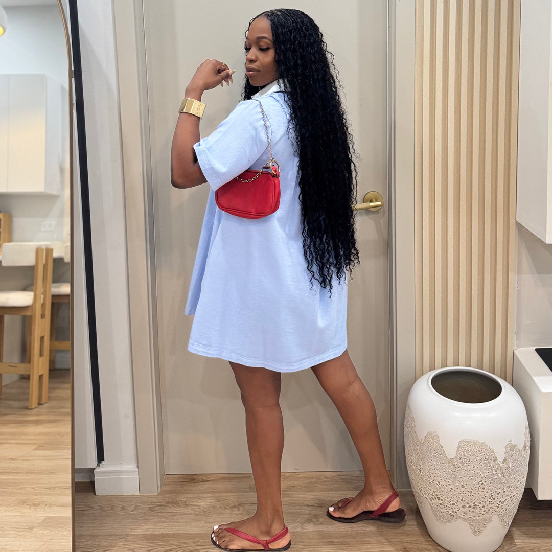 Azure mini day dress