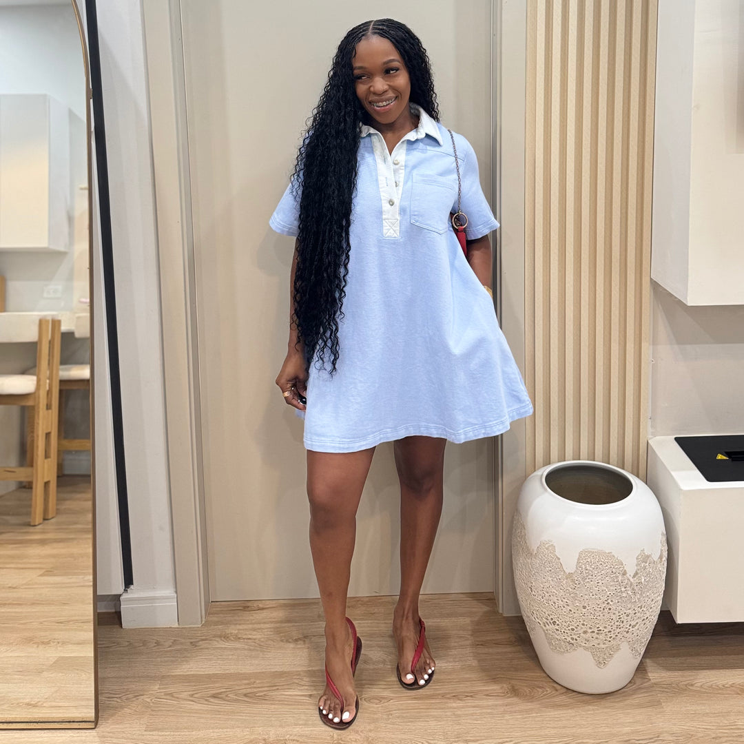 Azure mini day dress