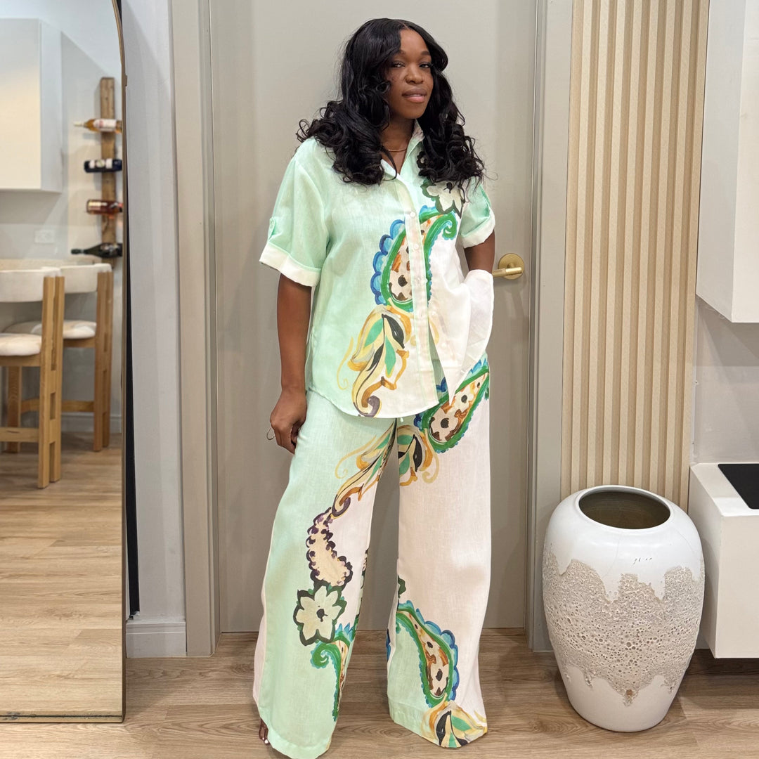 Chic Babe printed pants set