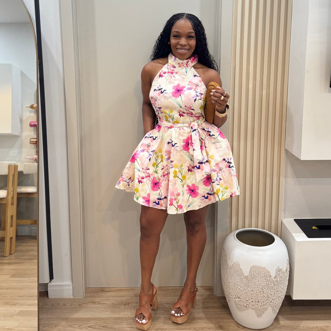Petal bloom mini dress
