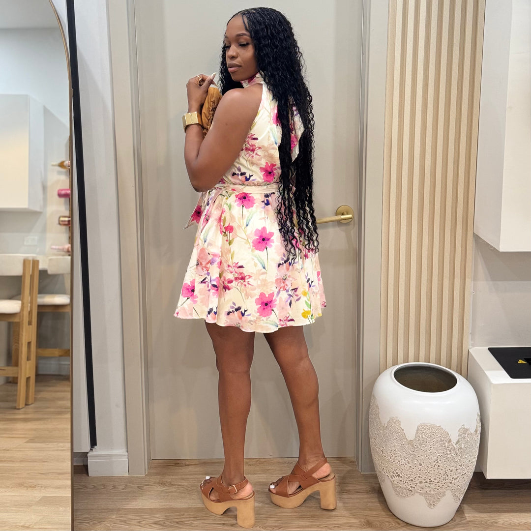 Petal bloom mini dress