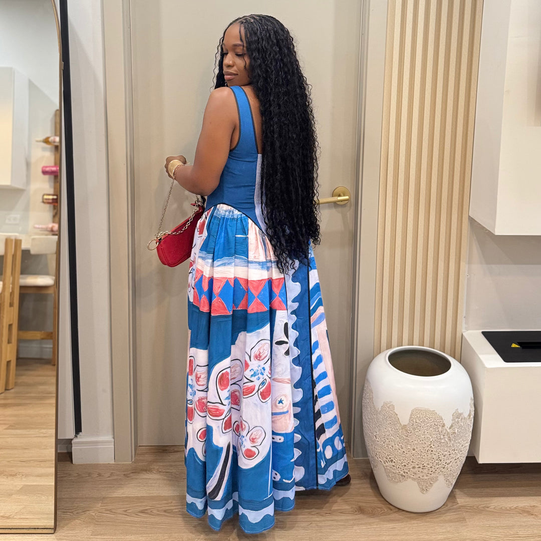 Malibu printed Maxi dress