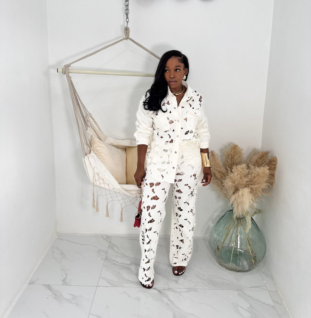 Vira ivory pants set