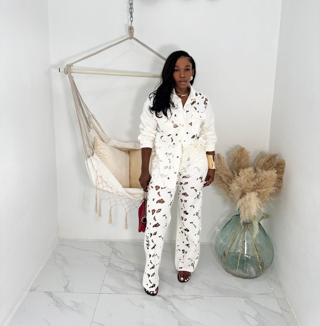 Vira ivory pants set