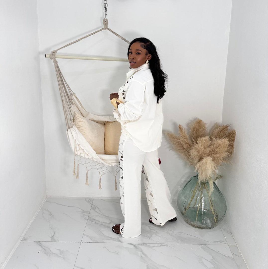 Vira ivory pants set
