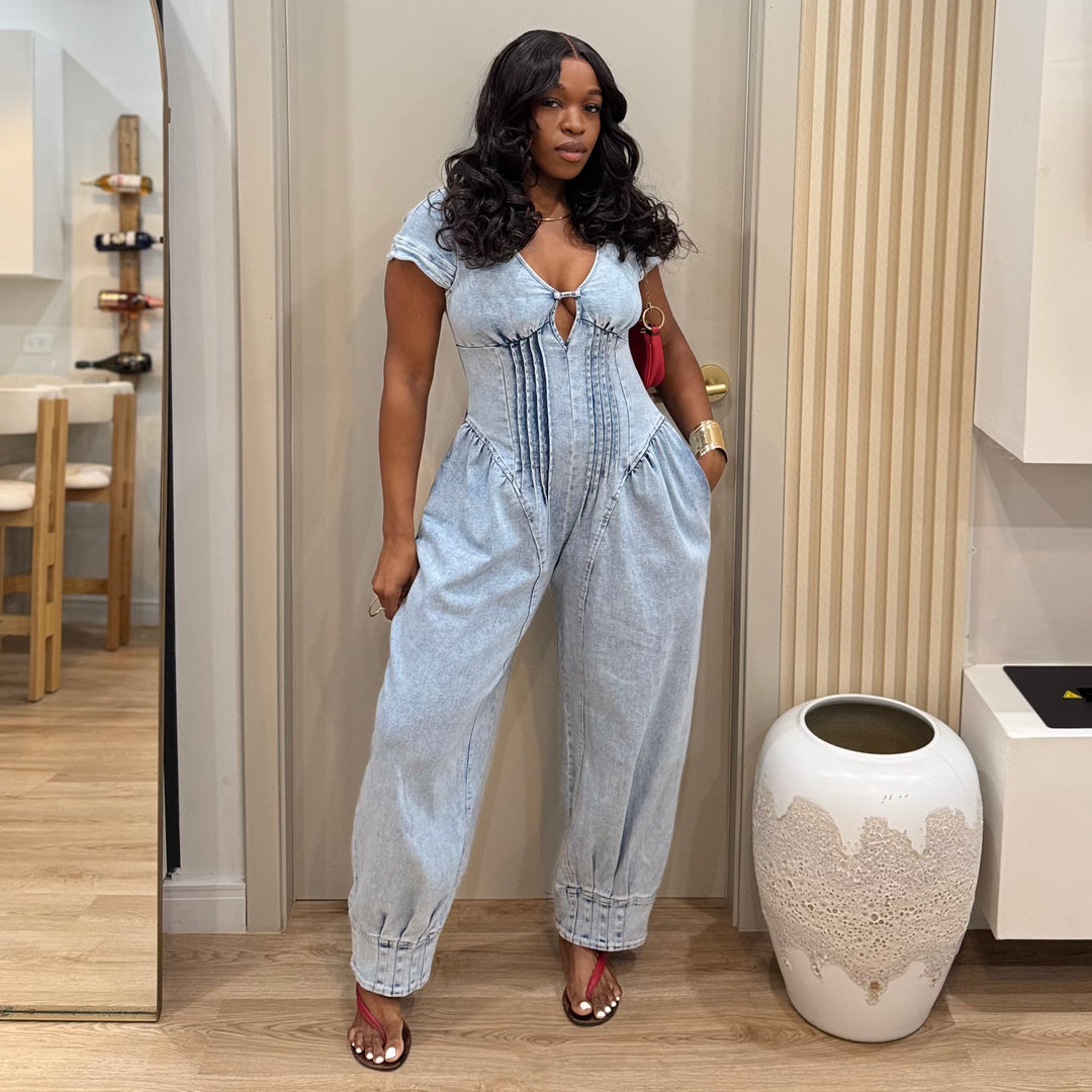 Billy Jean denim jumpsuit