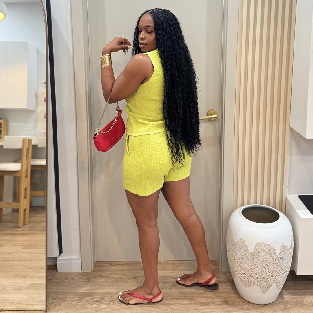Alani 2 piece knit shorts set