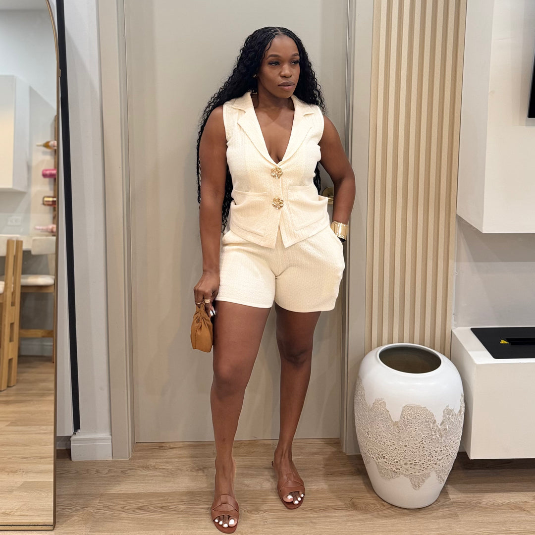 Alani 2 piece knit shorts set