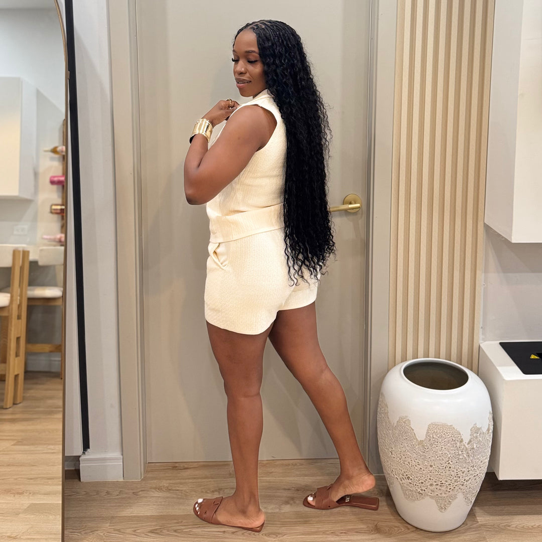 Alani 2 piece knit shorts set
