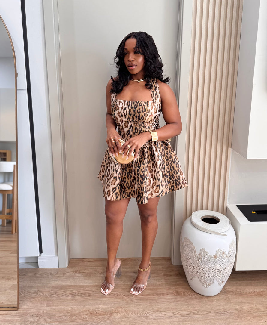 Chello cheetah skater dress