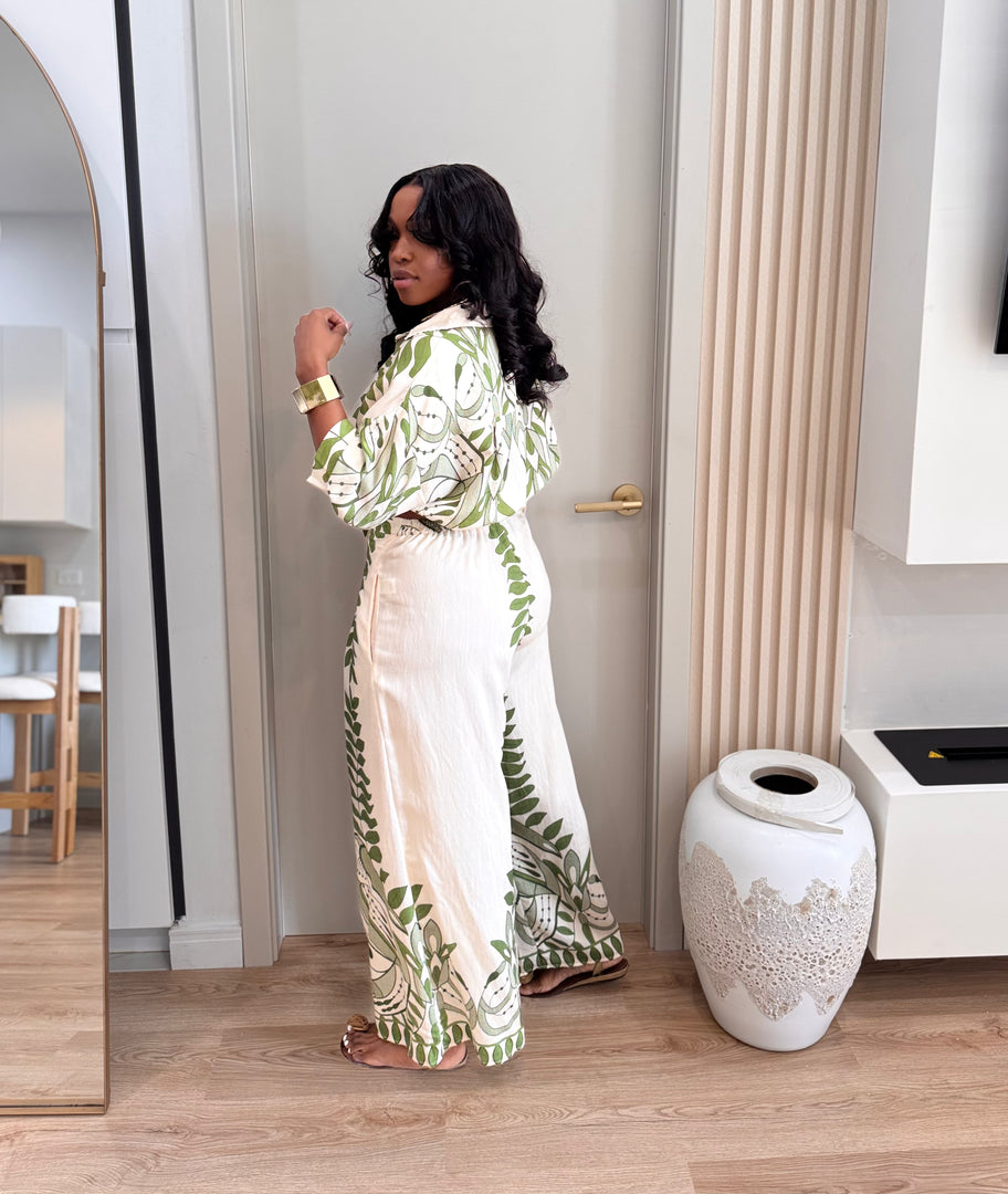 Zaria printed 2 piece pants  set