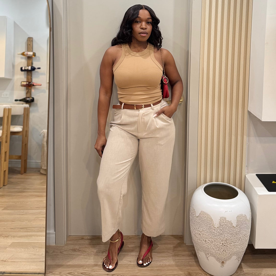 Femme linen 3/4 pants