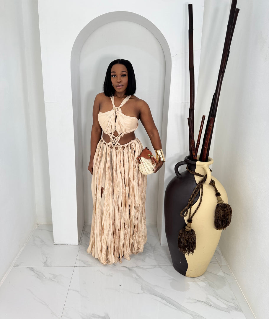 Nalani fringe maxi dress