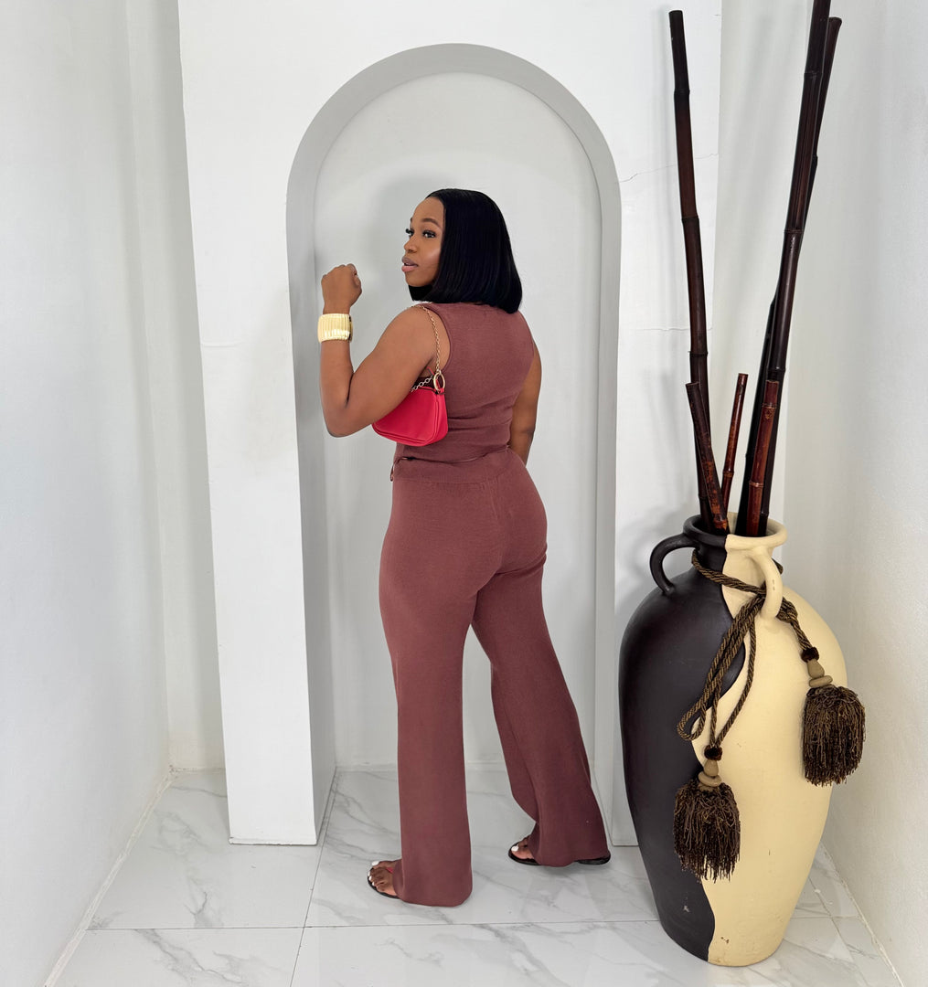 Corinne vest knit pants set