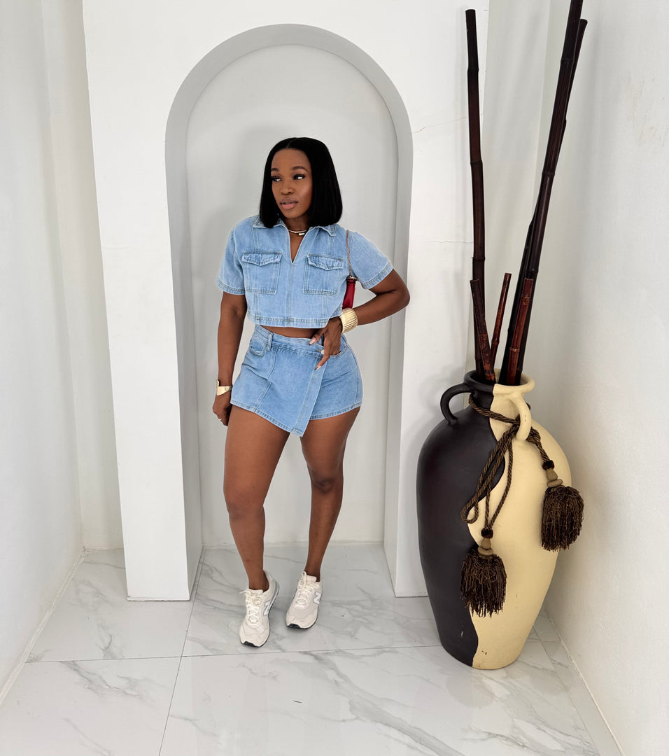 Fever denim shorts set