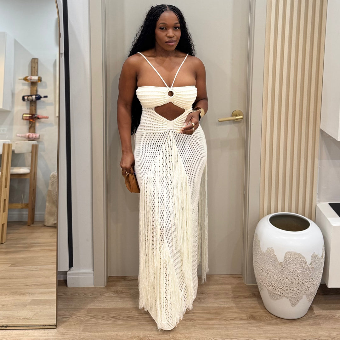Marina Reverie Tassle maxi dress