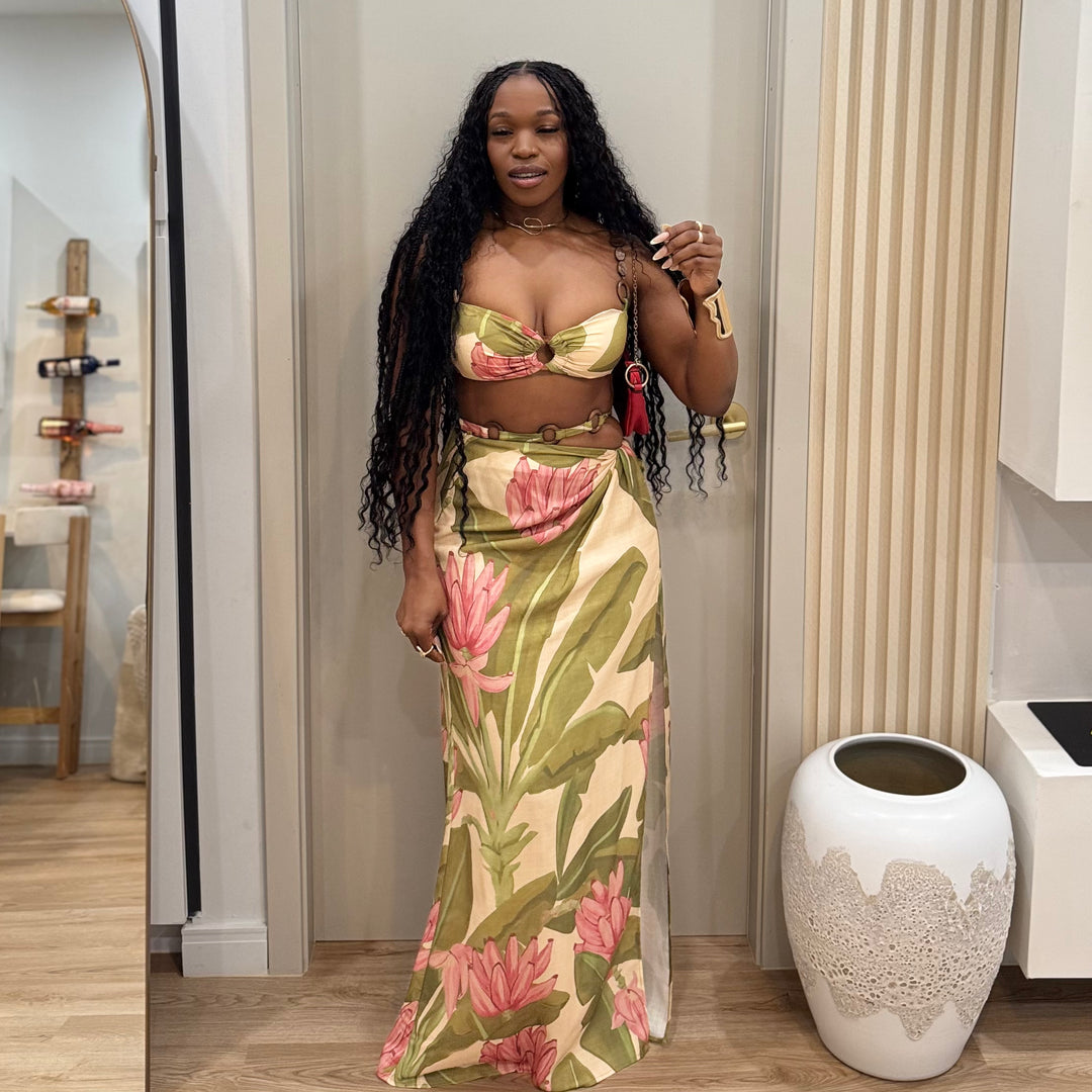 Solstice beaded 2 piece skirt set