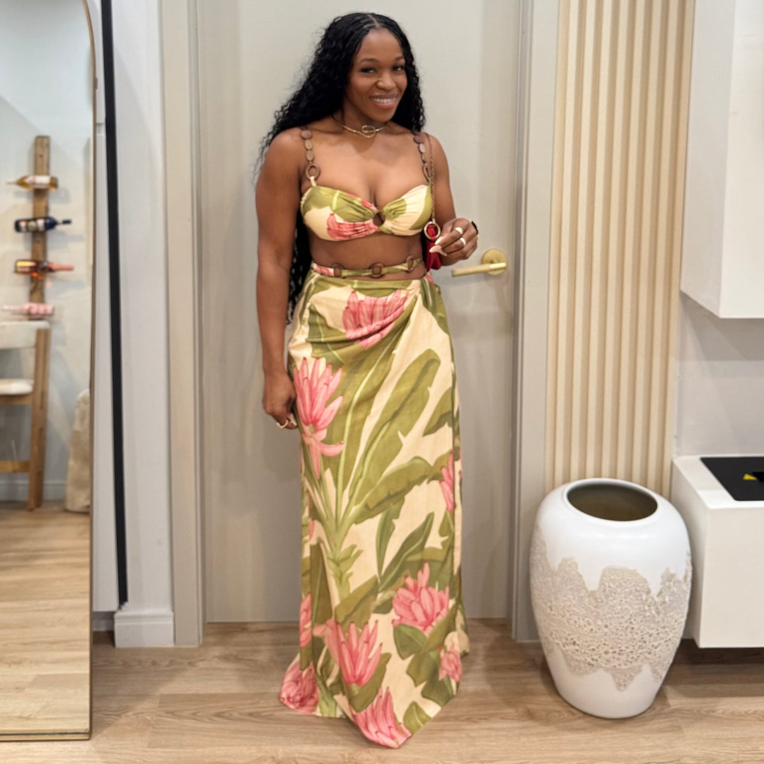 Solstice beaded 2 piece skirt set