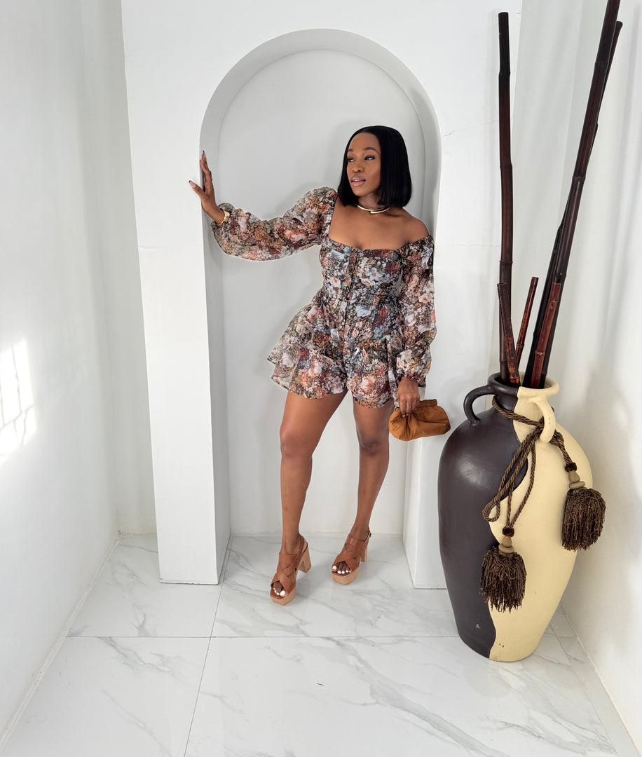 Rose' Hour floral romper