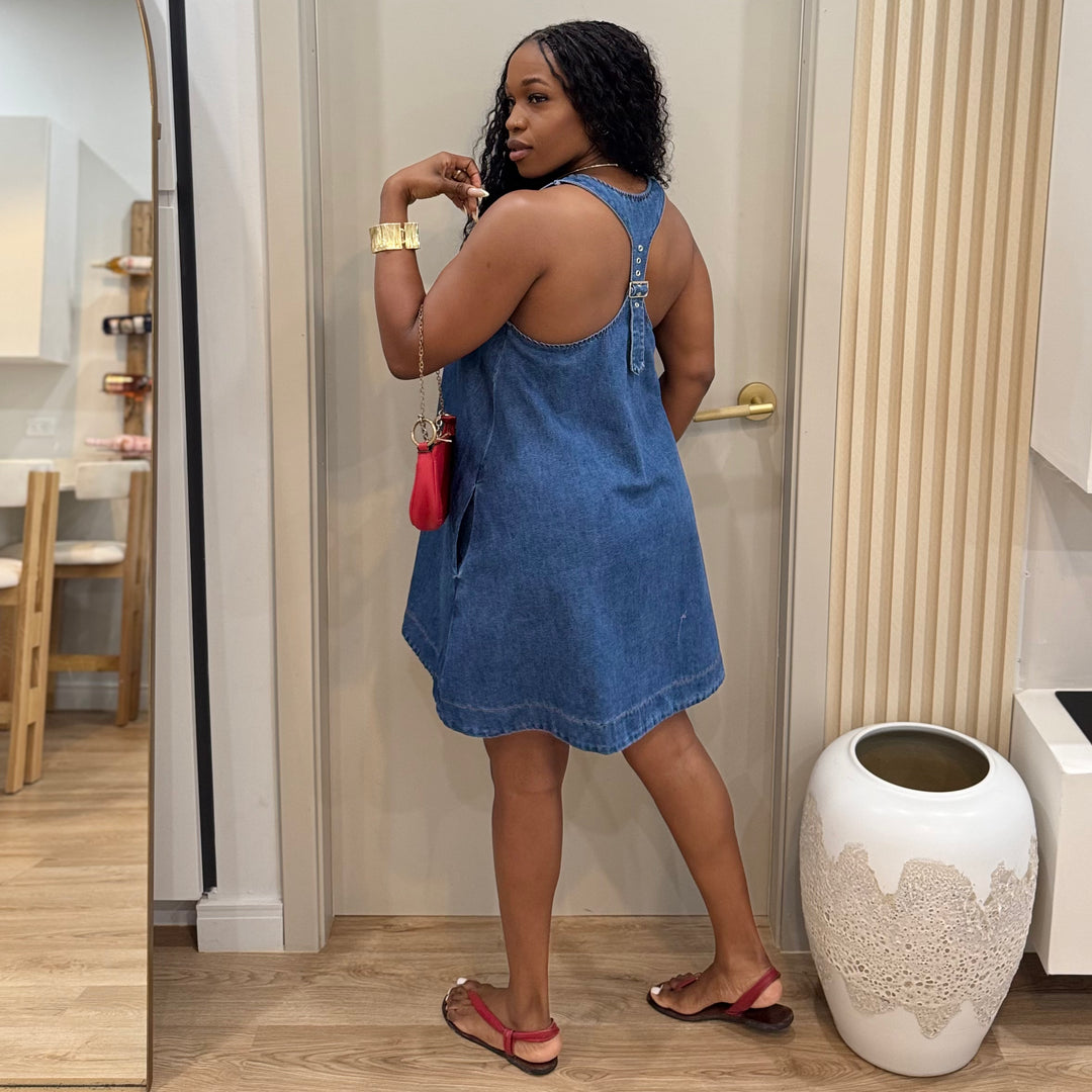 Classic Blues denim babydoll dress