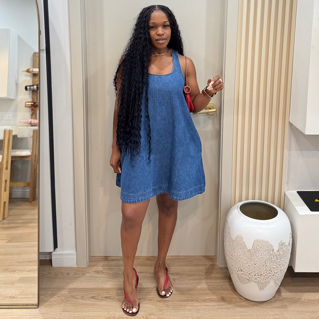 Classic Blues denim babydoll dress