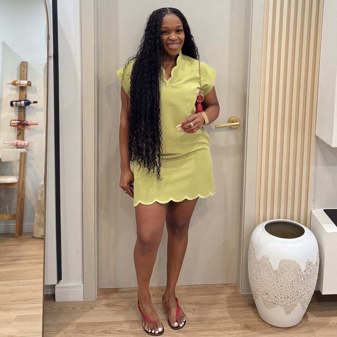 Emely scallop mini dress