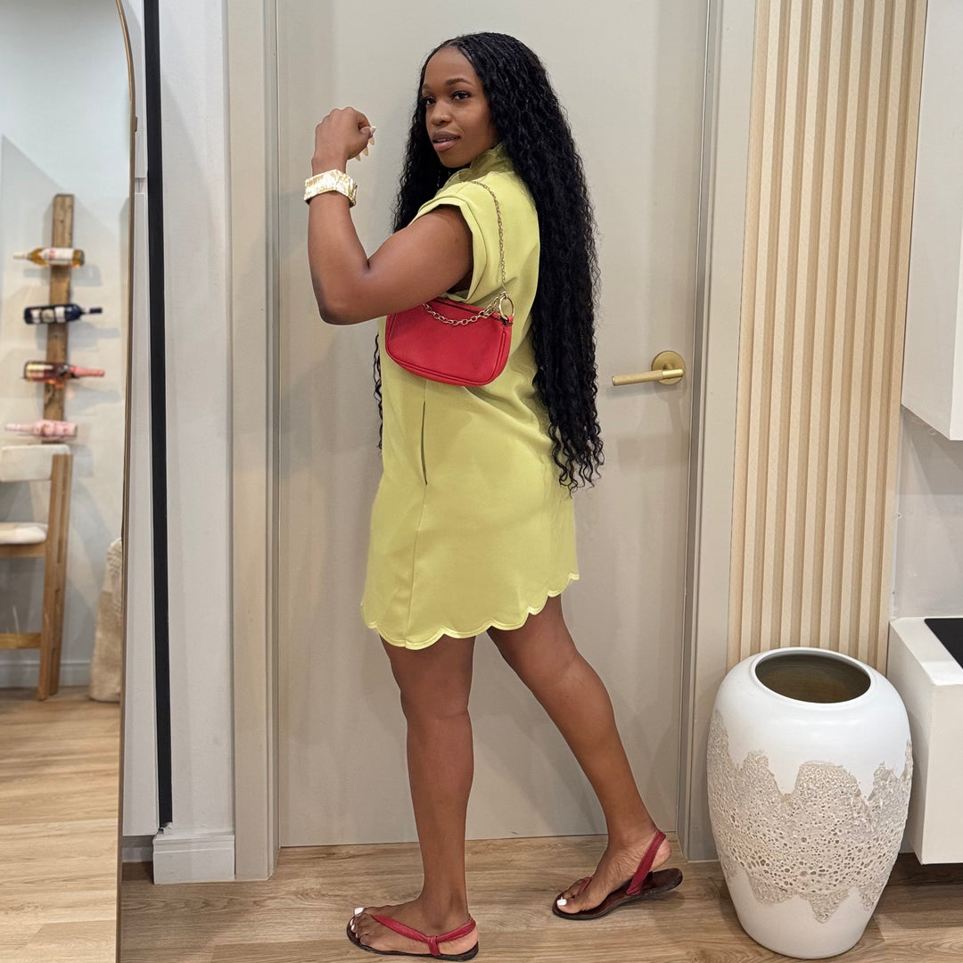 Emely scallop mini dress