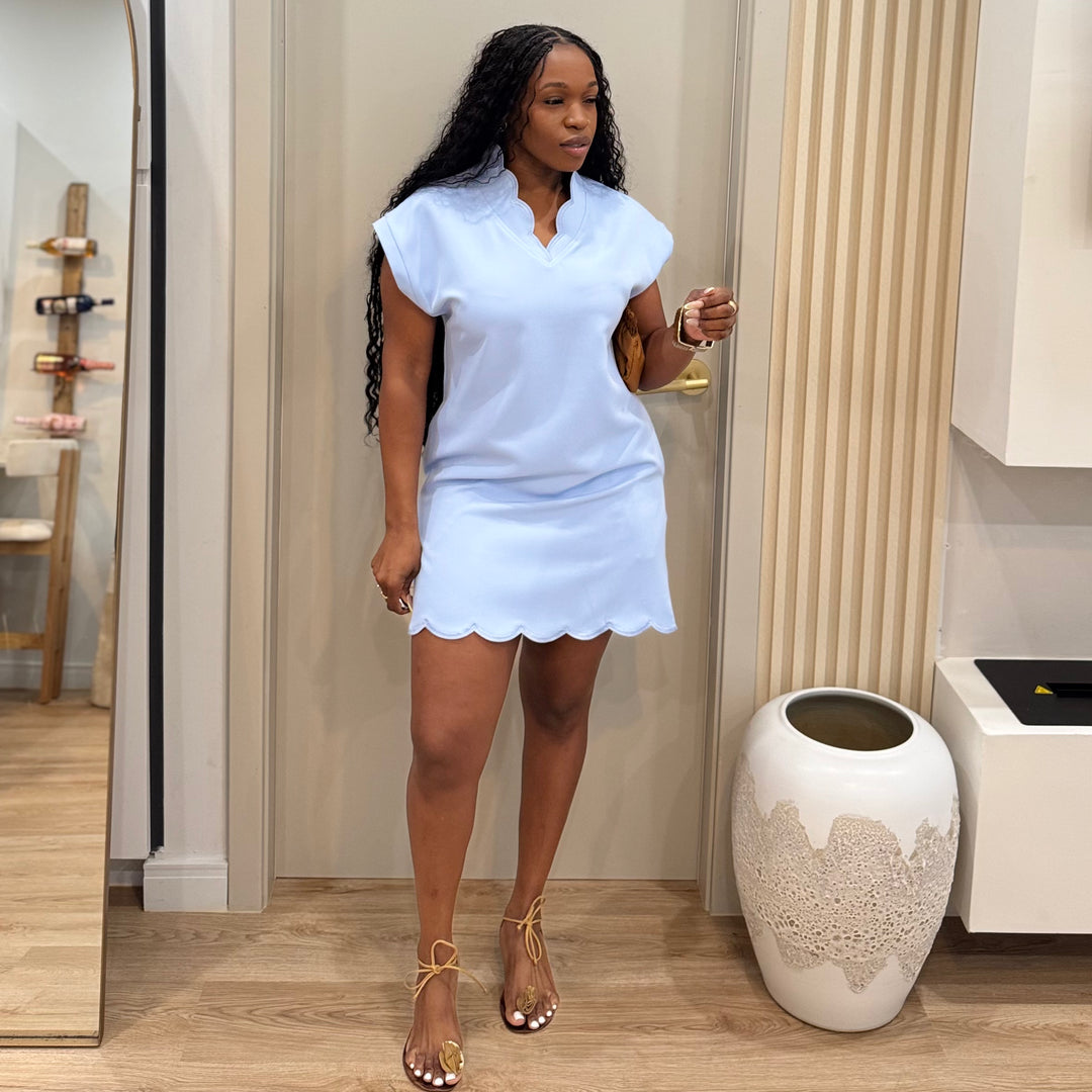 Emely scallop mini dress