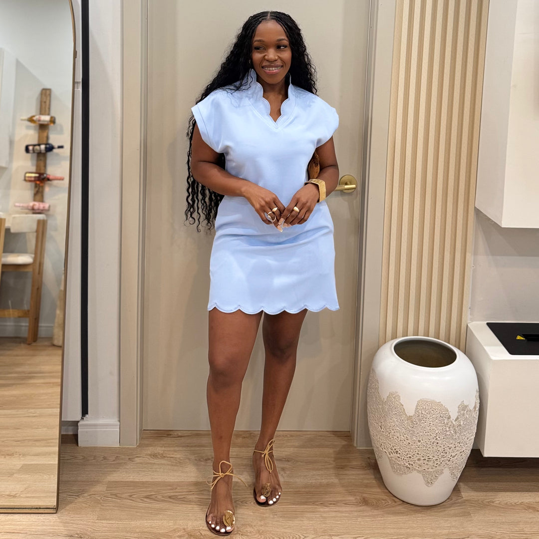 Emely scallop mini dress