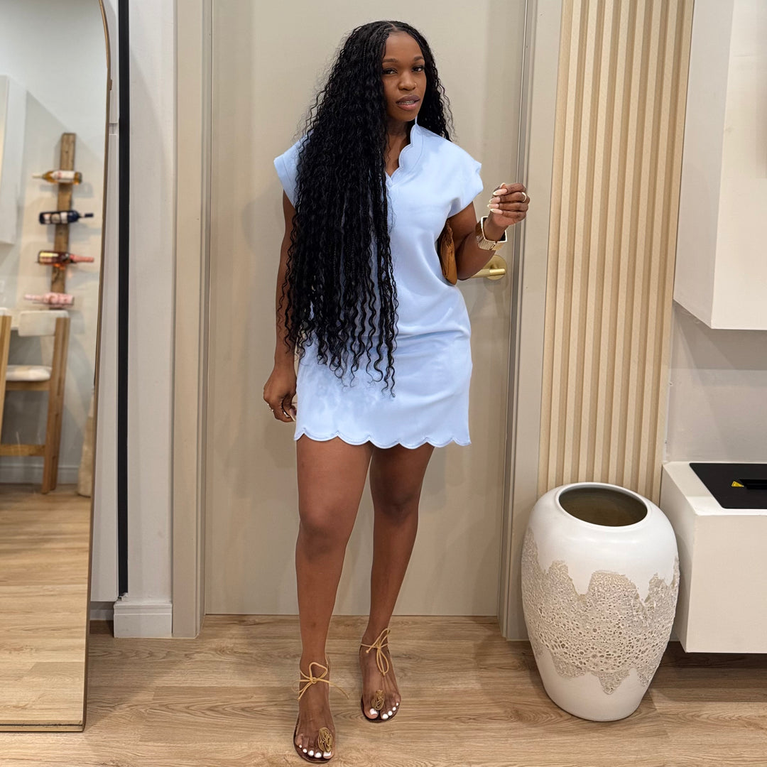 Emely scallop mini dress