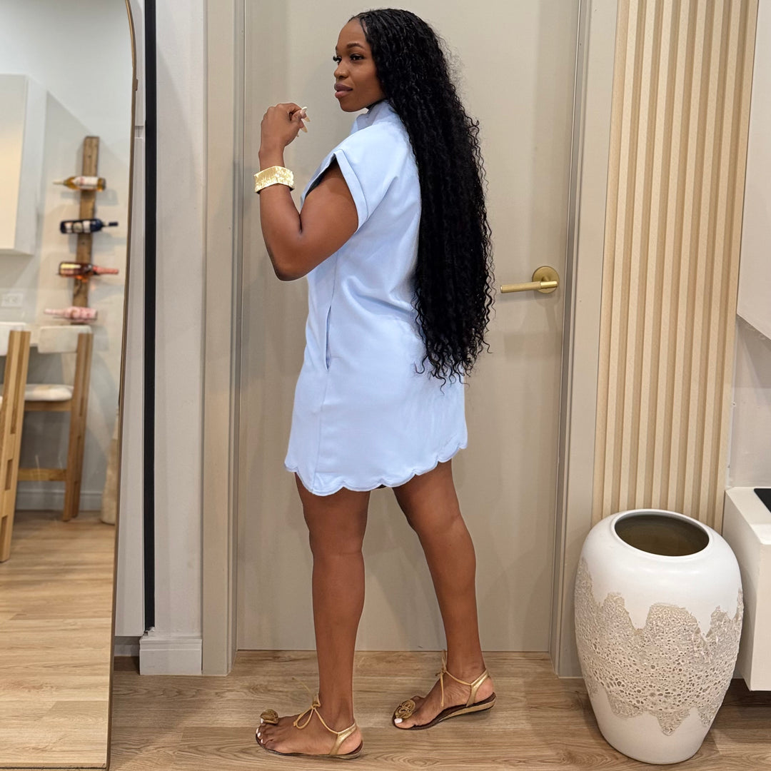 Emely scallop mini dress