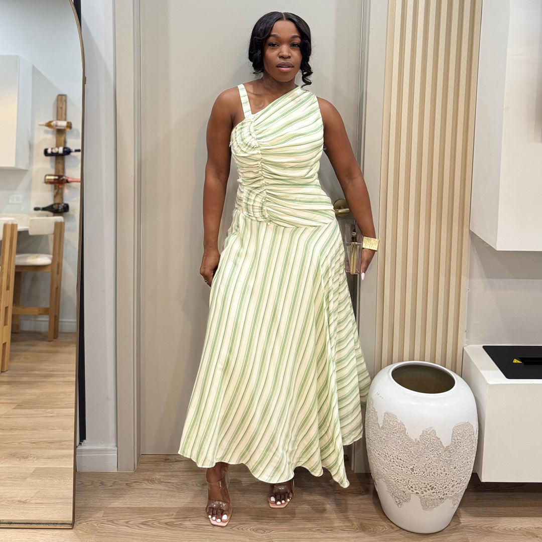 Prive' stripe midi dress
