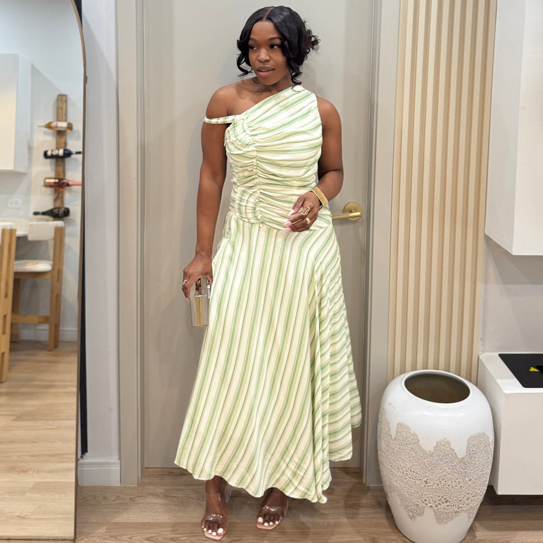 Prive' stripe midi dress