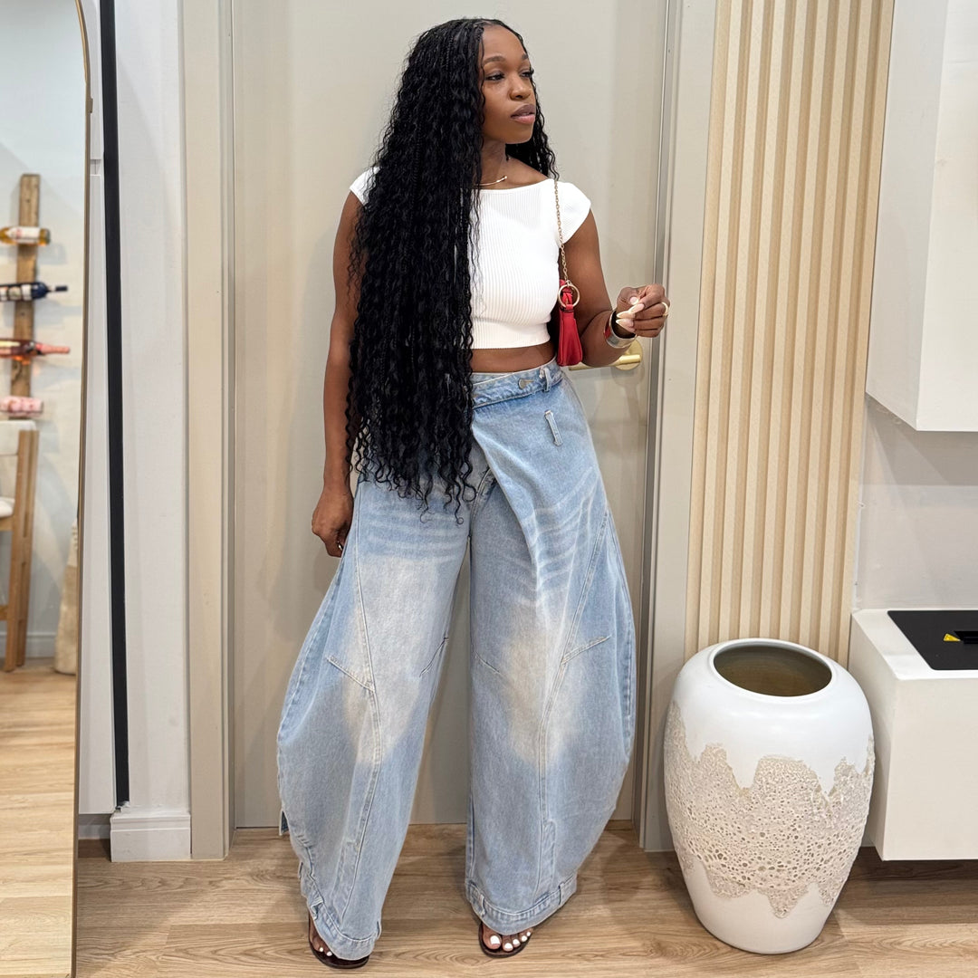 Big Mama cross over denim pants
